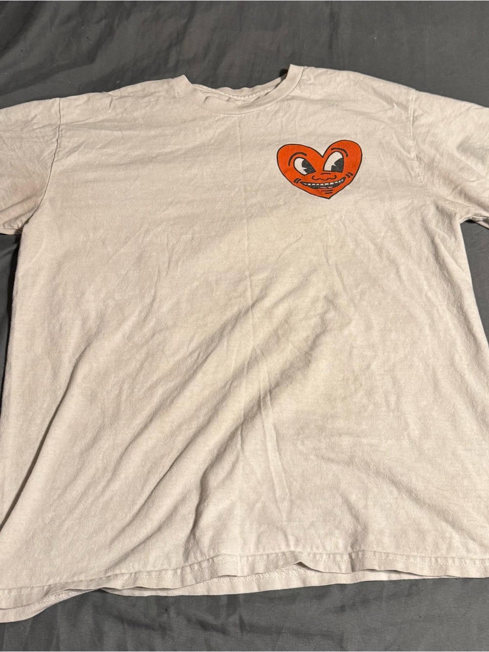 Keith Haring x H&M Graphic T-Shirt Size M White Heart Art Tee